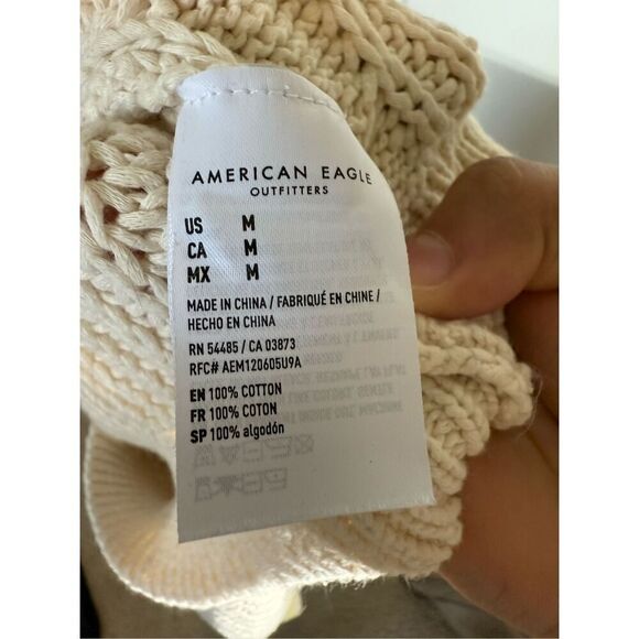American Eagle retro vest cream button down size M - Picture 4 of 6